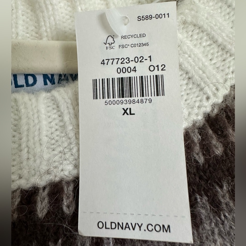 Old Navy Fair Isle Cozy Shaker-Stitch Pullover Sweater Size XL NWT - Picture 7 of 9